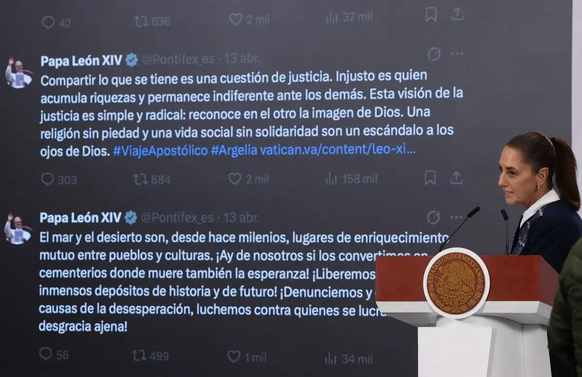 sheinbaum resalta mensajes de paz del papa leon xiv tras ser atacado por trump ecaea203 9067 481f 8e